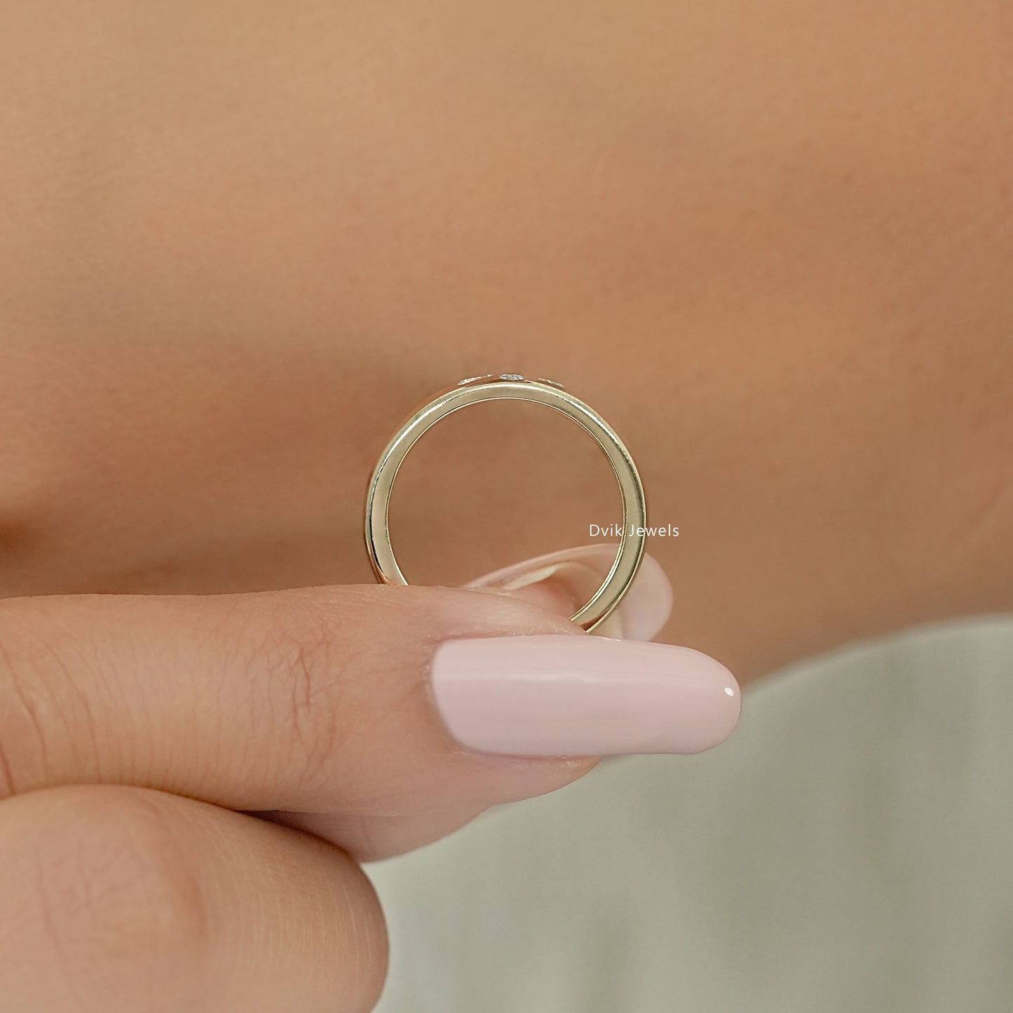 Multi Shape Flush Set Diamond Engagement Ring