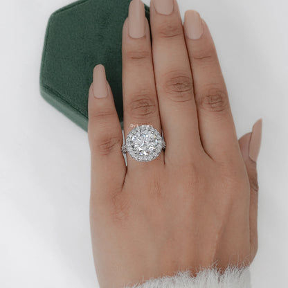Halo Round Cut Lab Grown Diamond Engagement Ring