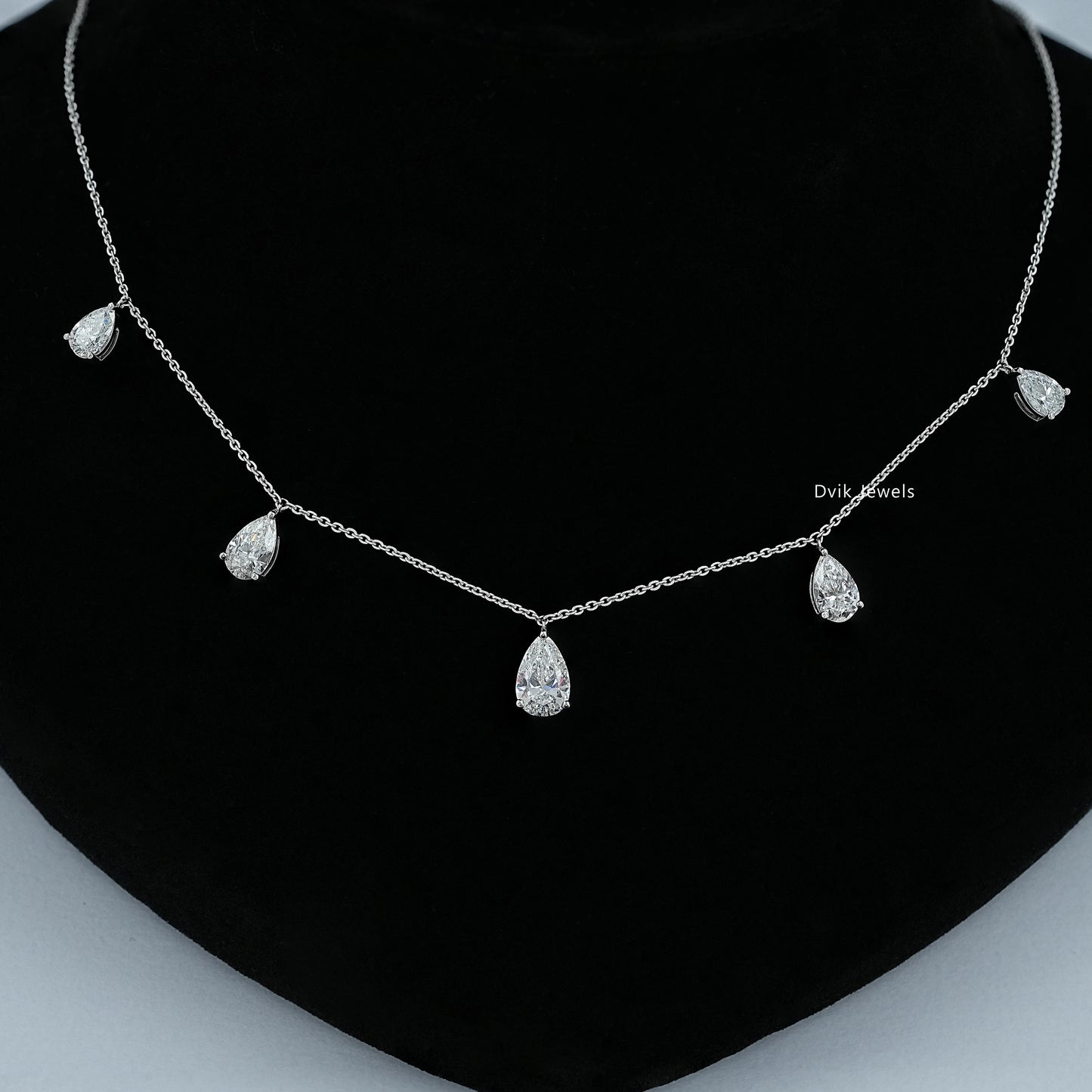 Pear Lab Diamond Station Drop Necklace
