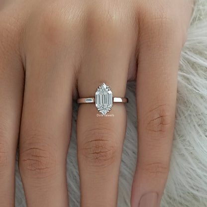 Dutch Marquise Step Cut Lab Diamond Solitaire Engagement Ring Ring