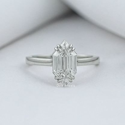 Dutch Marquise Step Cut Lab Diamond Solitaire Engagement Ring Ring