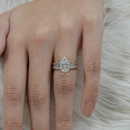 Baguette Accent Engagement Band