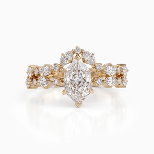 Dutch Marquise Cut Lab Diamond Cluster Bridal Set Ring Bridal Ring Set