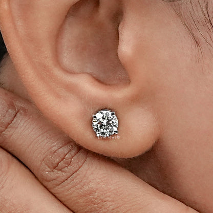 Round Lab Grown Diamond Stud Earrings
