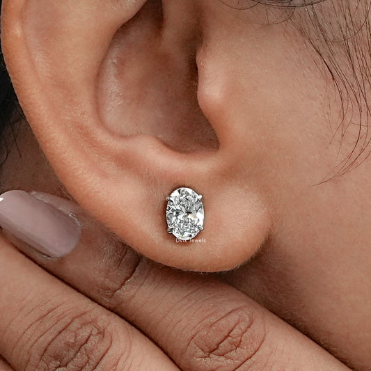 Oval Lab Grown Diamond Stud Earrings