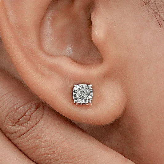 Cushion Lab Grown Diamond Stud Earring