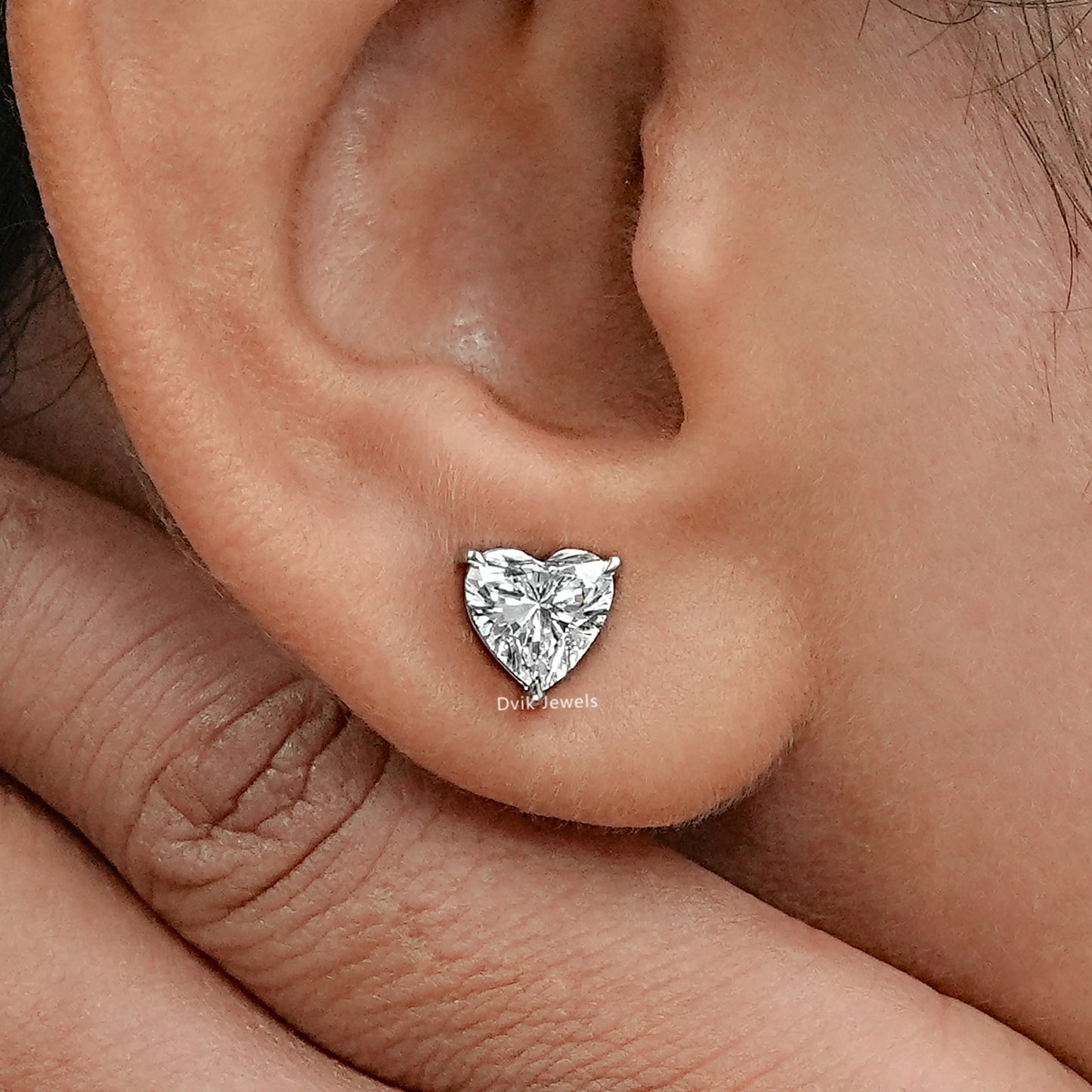Heart Lab Grown Diamond Stud Earring