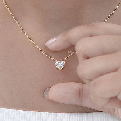 Heart Cut Minimalistic Bezel Set Pendant