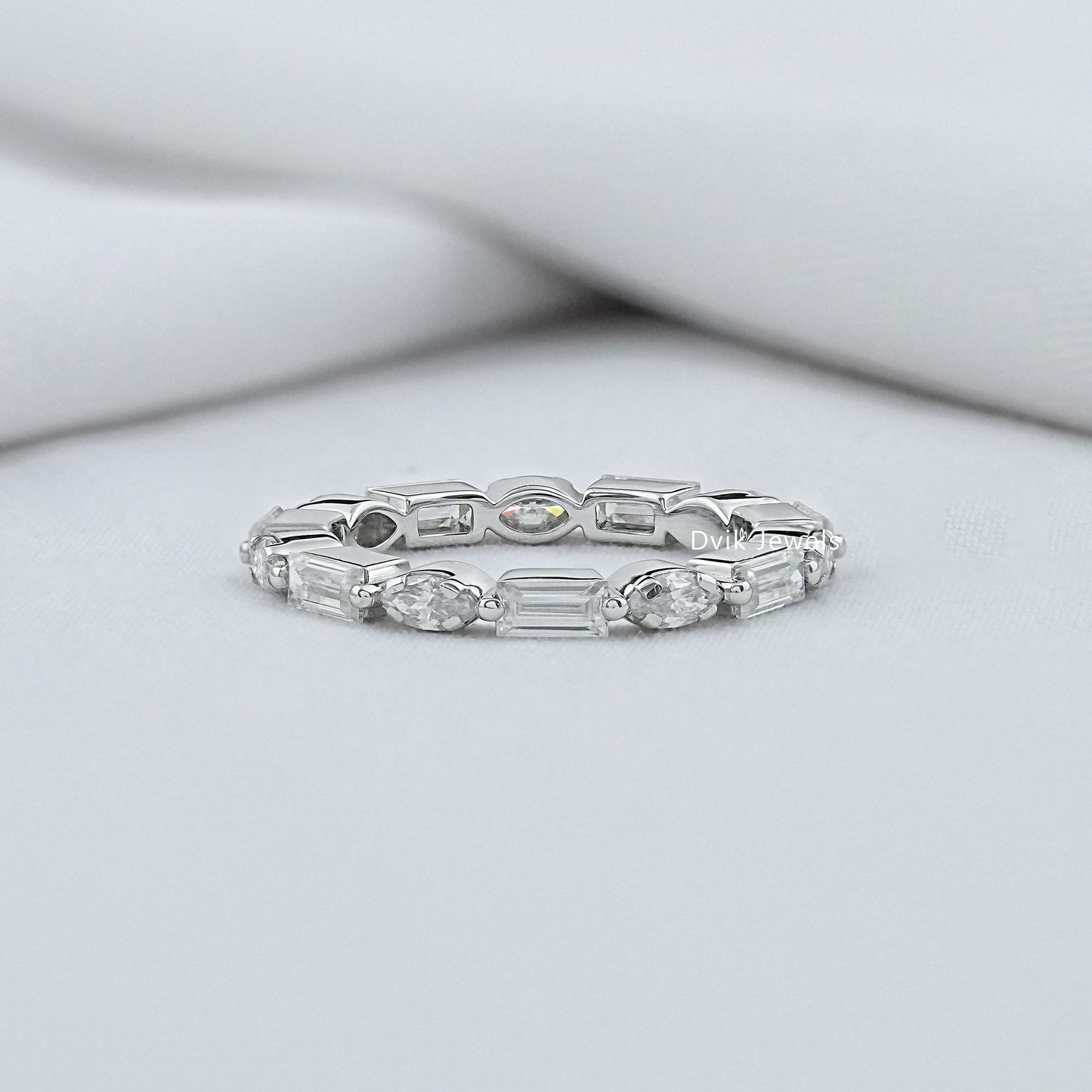 East-West Baguette And Marquise Diamond Band