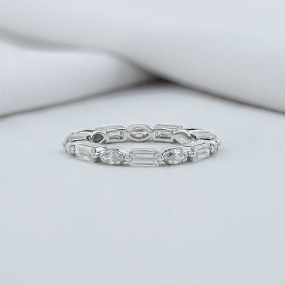 East-West Baguette And Marquise Diamond Band
