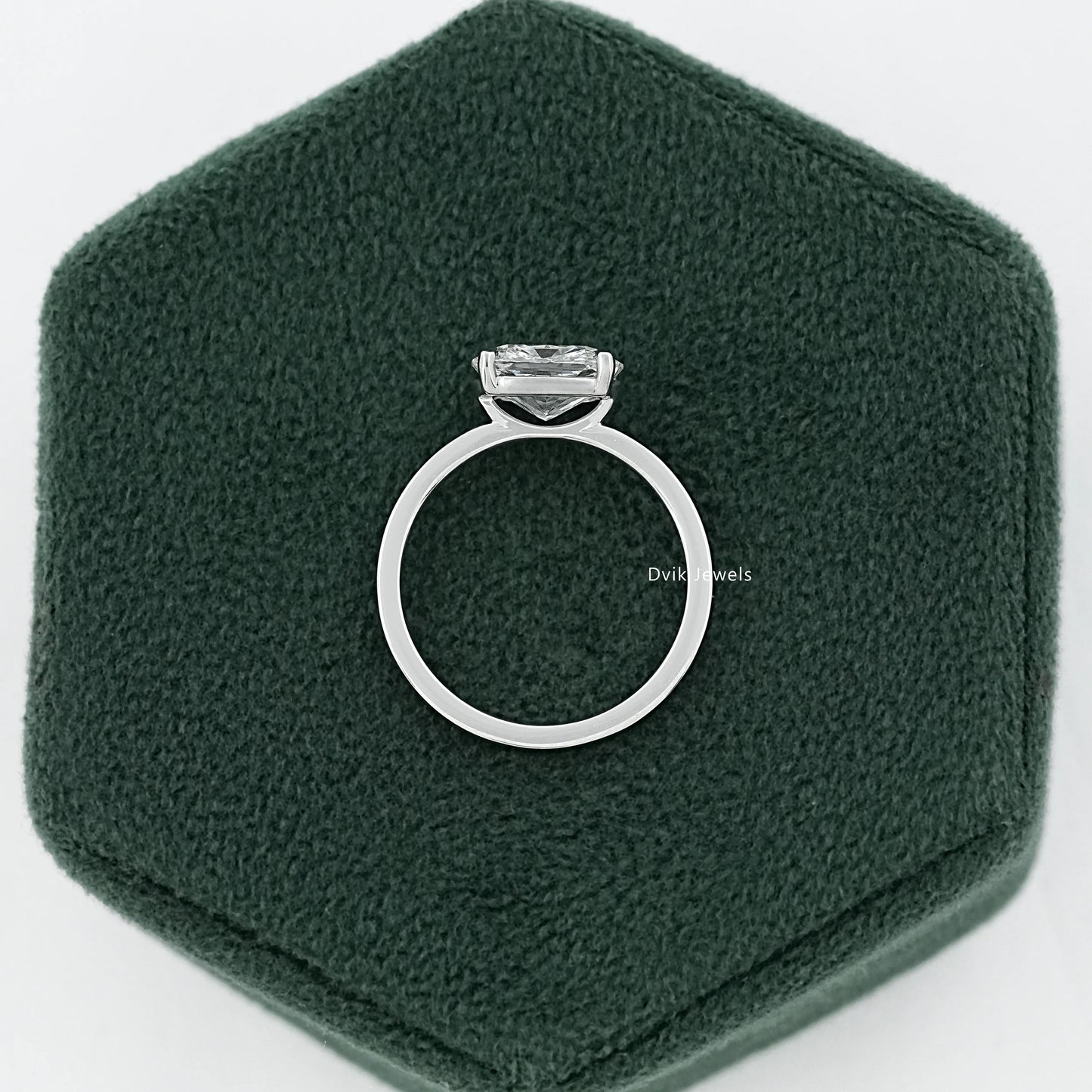 Solitaire East West Cushion Diamond Ring