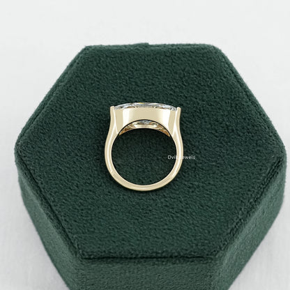 East-West Moval Cut Diamond Solitaire Ring