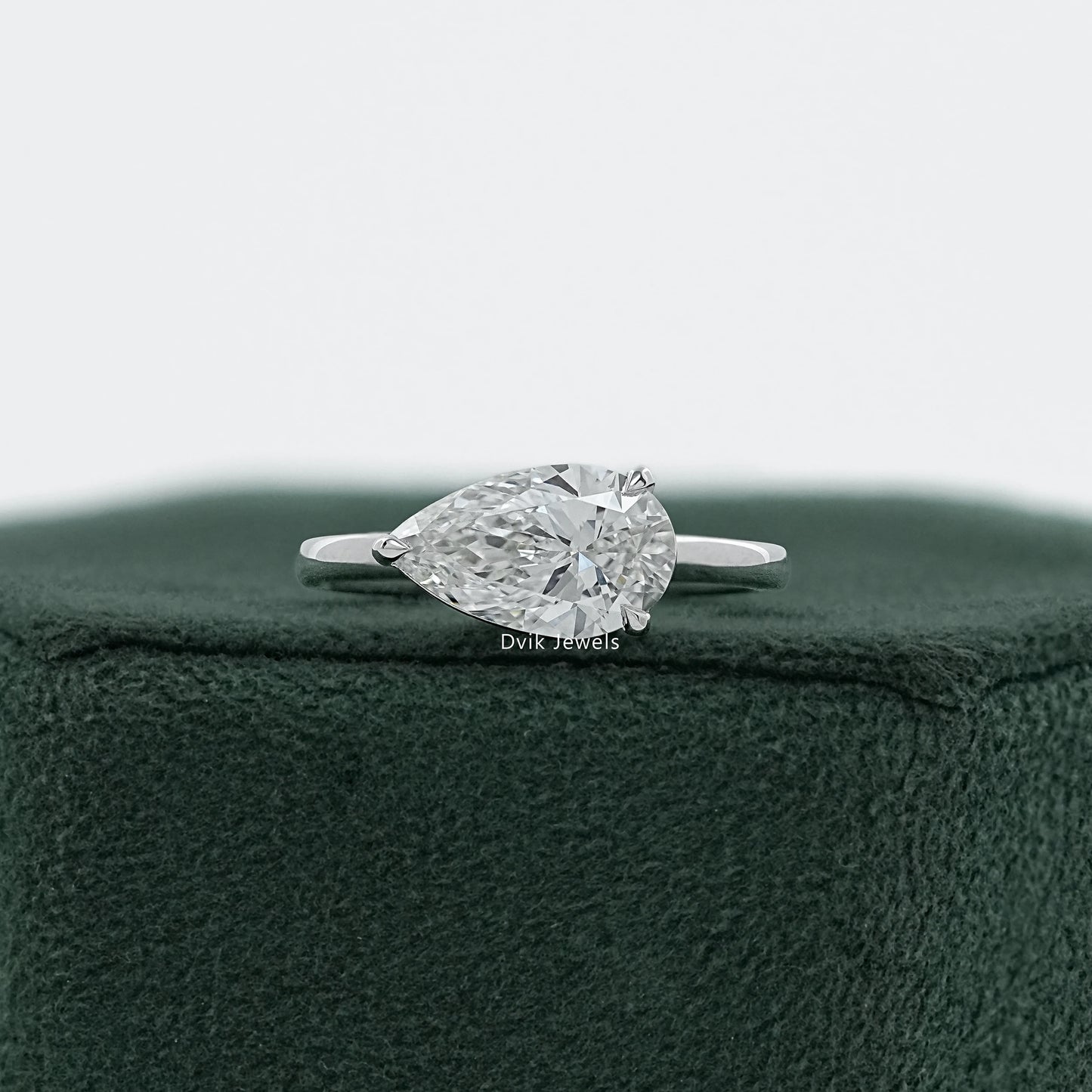 East West Pear Diamond Engagement Ring