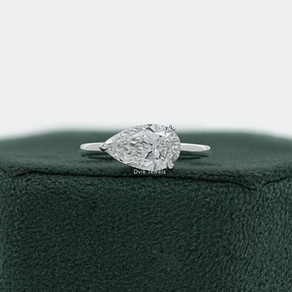 East West Pear Diamond Engagement Ring
