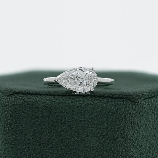 East West Pear Diamond Engagement Ring Ring