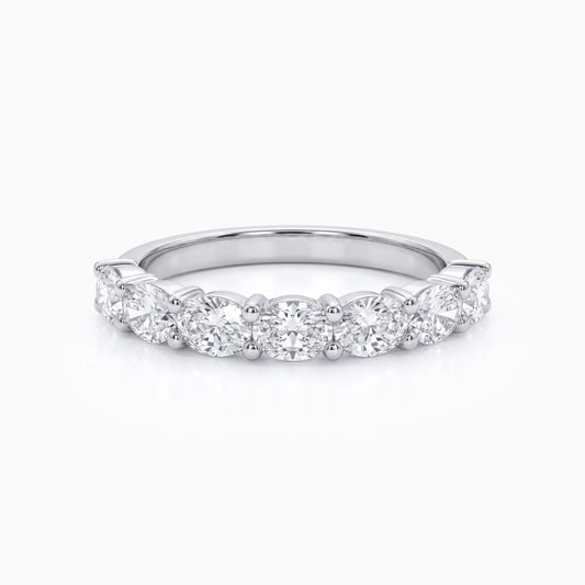 East West Oval Lab Diamond Seven Stone Band Band
