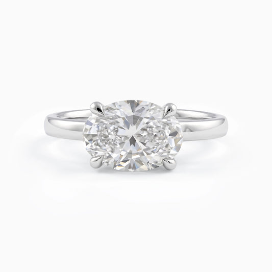 East West Set Oval Diamond Ring Ring