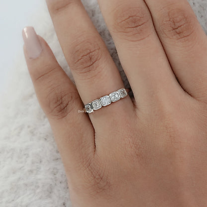 Asscher Cut Bezel Set Five Stone Diamond Ring