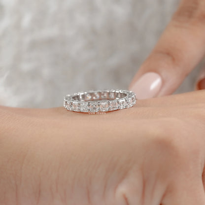 Asscher Cut Diamond Full Eternity Wedding Band