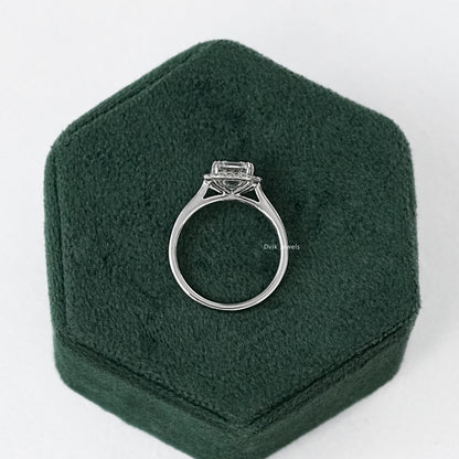 Asscher Cut Halo Diamond Engagement Ring