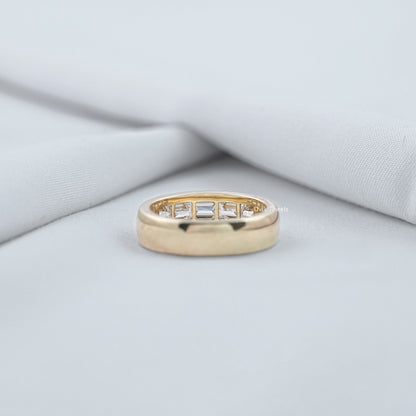 Baguette Cut Lab Diamond Channel Set Wedding Band