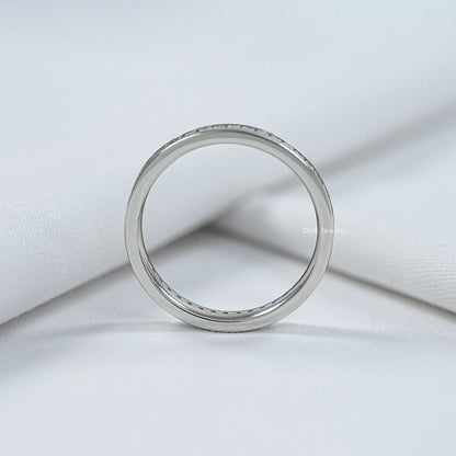 Channel Set Baguette Cut Lab Diamond Wedding Band Band