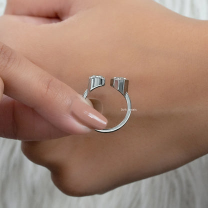 Criss Cut & Step Cut Moval Lab Diamond Toi Moi Ring Ring