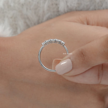 Cushion Cut Five Stone Lab Diamond Ring