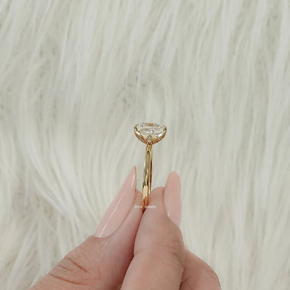 Cushion Cut Lab Grown Diamond Solitaire Engagement Ring