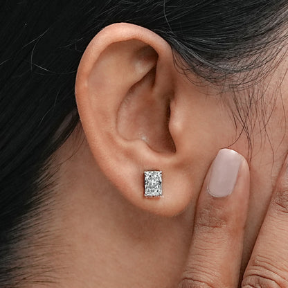 Radiant Lab Grown Diamond Stud Earring