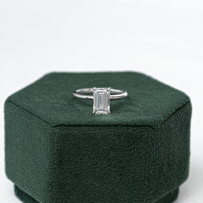 Emerald Cut Solitaire Diamond Engagement Ring