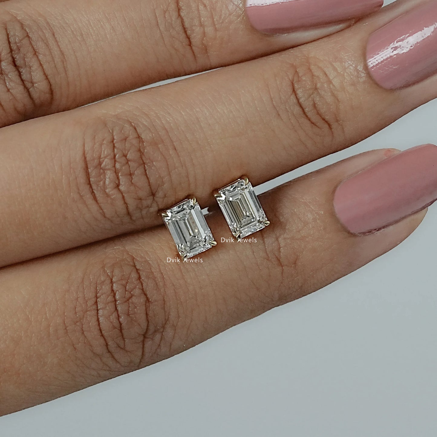 Emerald Lab Grown Diamond Stud Earring