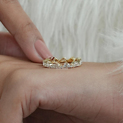 Half Moon & Round Cut Lab Diamond Eternity Band