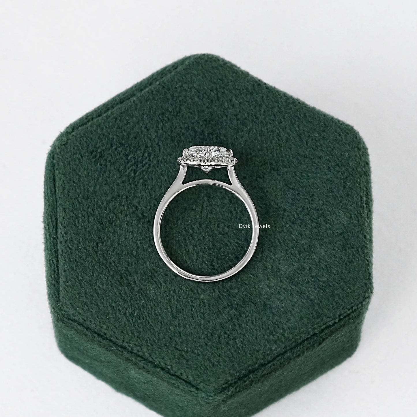 Heart Shape Halo Diamond Engagement Ring