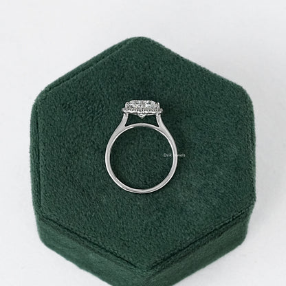 Heart Shape Halo Diamond Engagement Ring