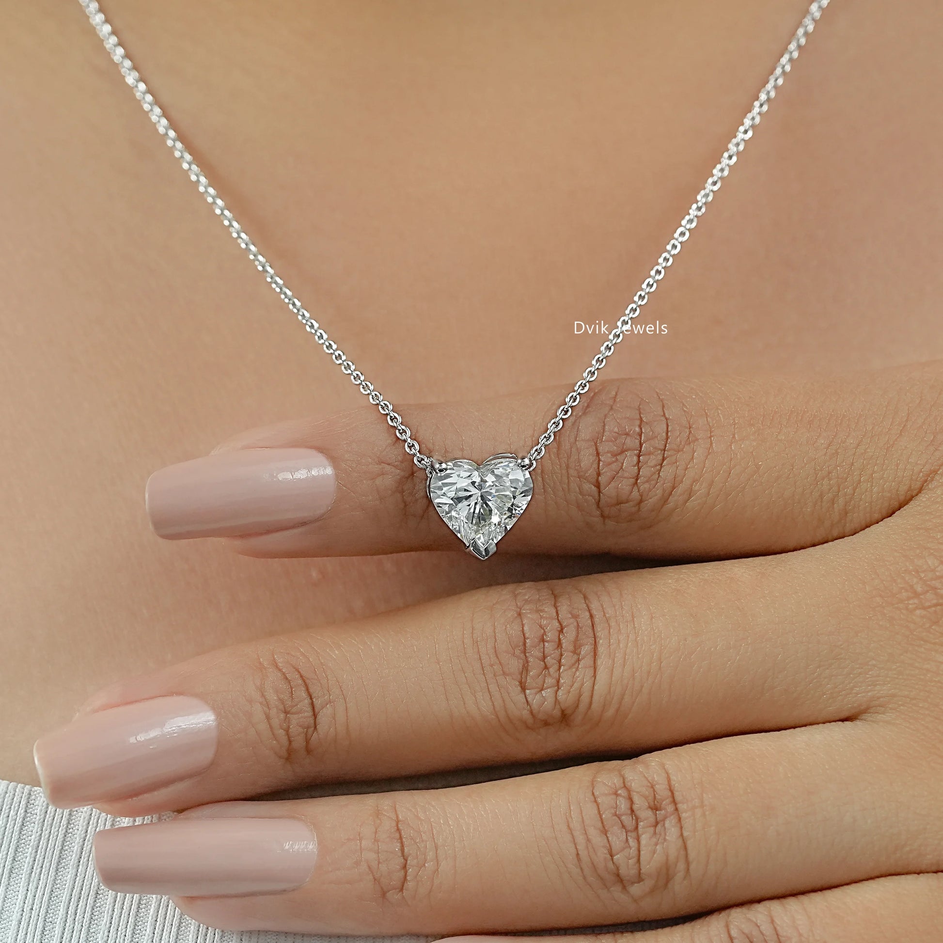 Heart Lab Grown Diamond Solitaire Pendant Pendant