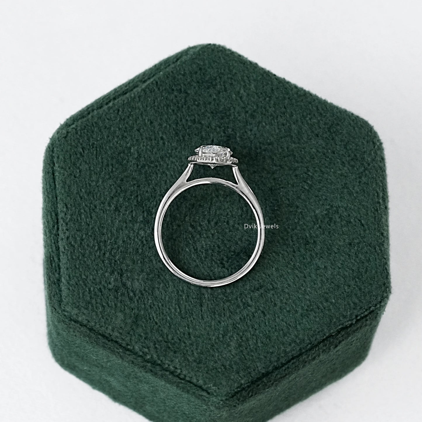 Classic Marquise Cut Halo Diamond Engagement Ring