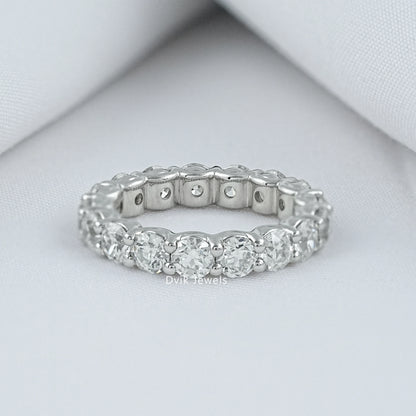 OEC Round Cut Lab Diamond Full Eternity Wedding Band Band