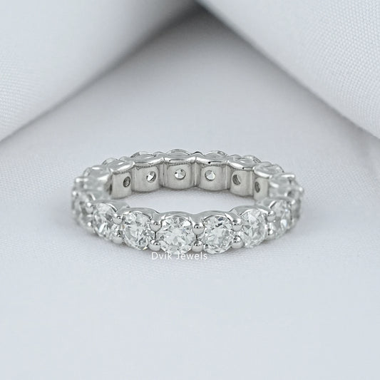 OEC Round Cut Lab Diamond Full Eternity Wedding Band Band