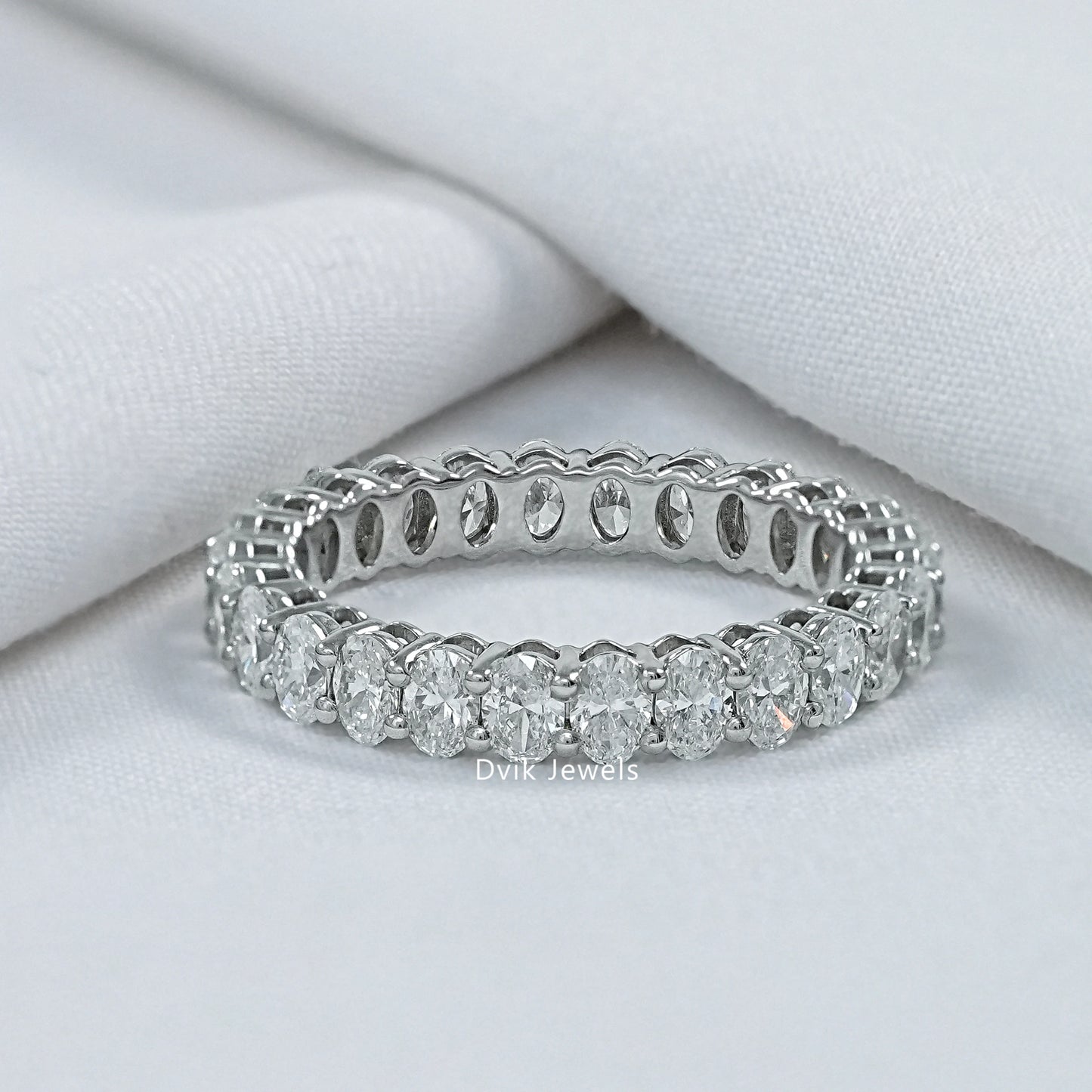 Oval Lab Diamond Eternity Wedding Band