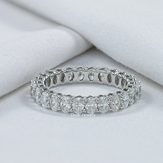 Oval Lab Diamond Eternity Wedding Band