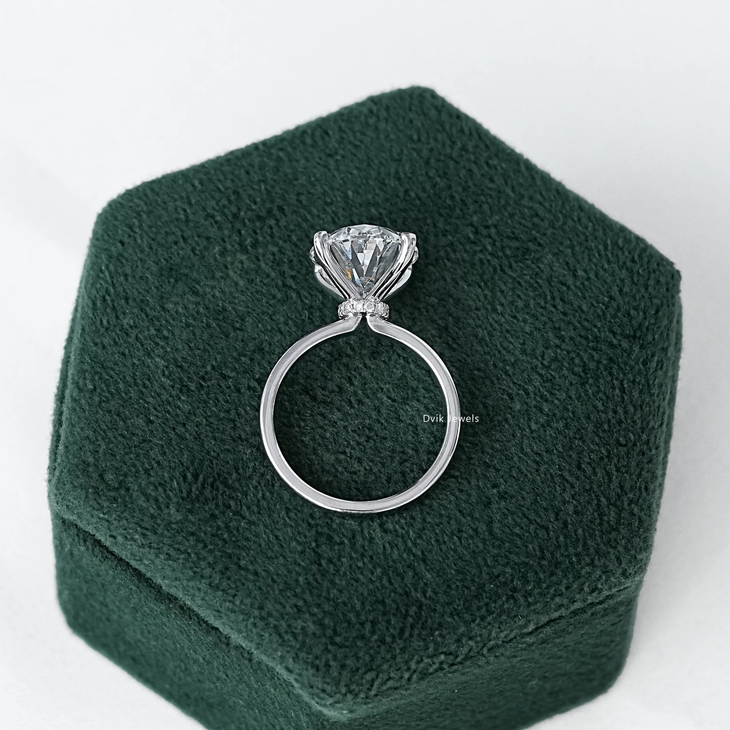 Oval Solitaire Hidden Halo Diamond Ring