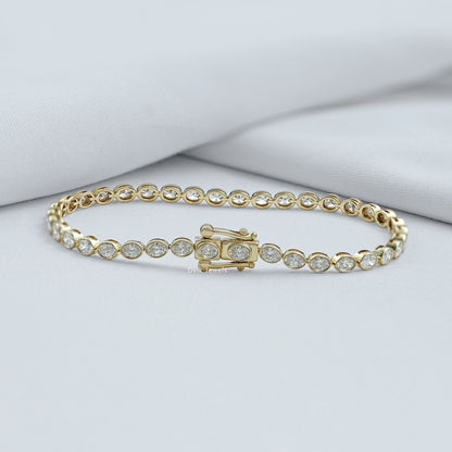 Oval Cut Diamond  Bezel Set Tennis Bracelet