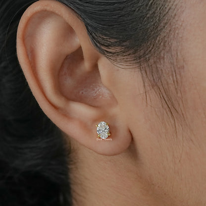 Oval Lab Grown Diamond Stud Earrings