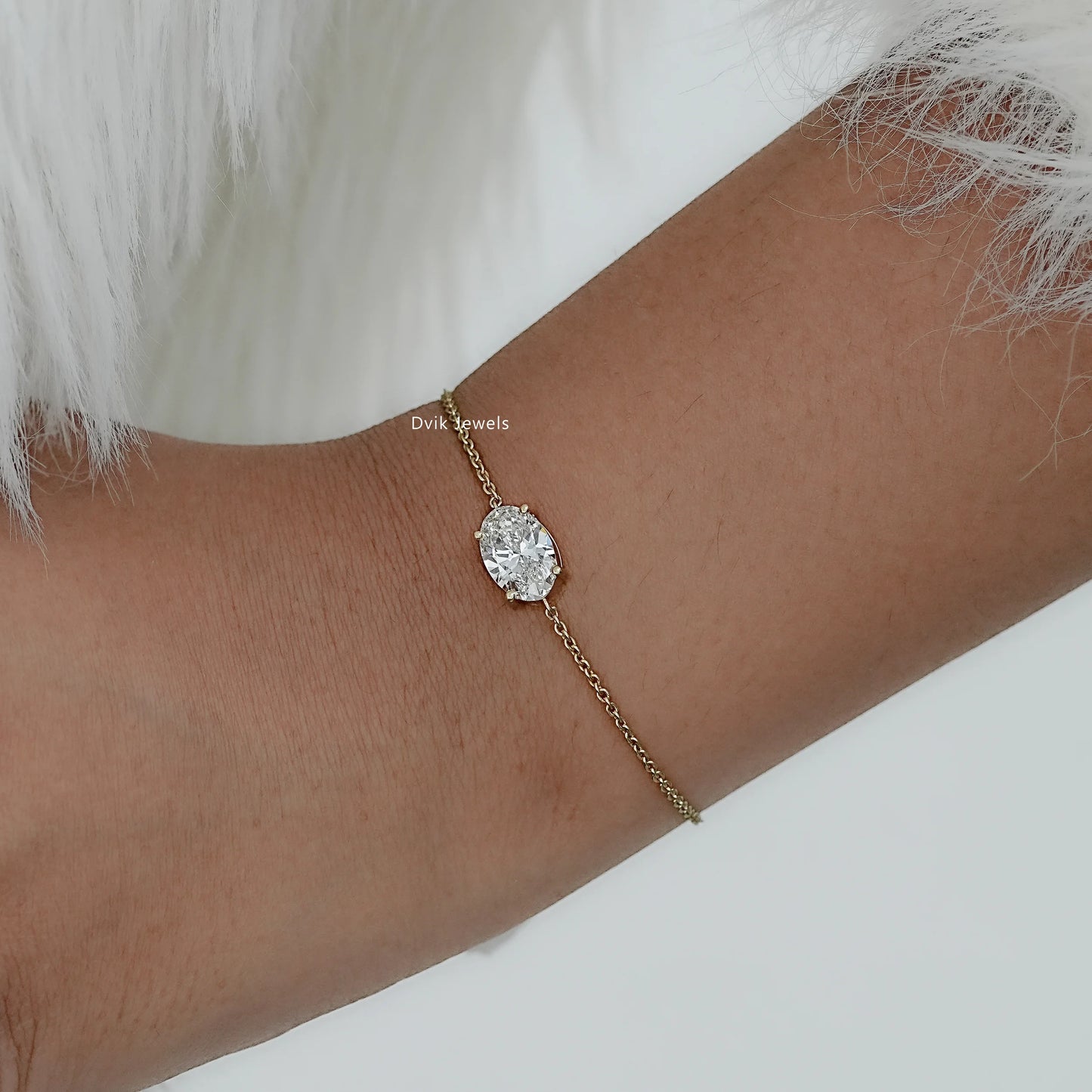 Oval Cut Lab Grown Diamond Solitaire Bracelet