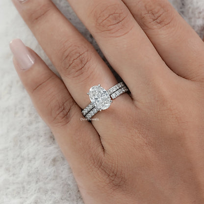 Oval Cut Lab Diamond Bridal Ring Set