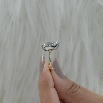 Pear Cut Lab Diamond Prong Setting Engagement Ring