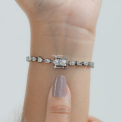 Mixed Radiant and Trillion Lab Grown Diamond Bracelet