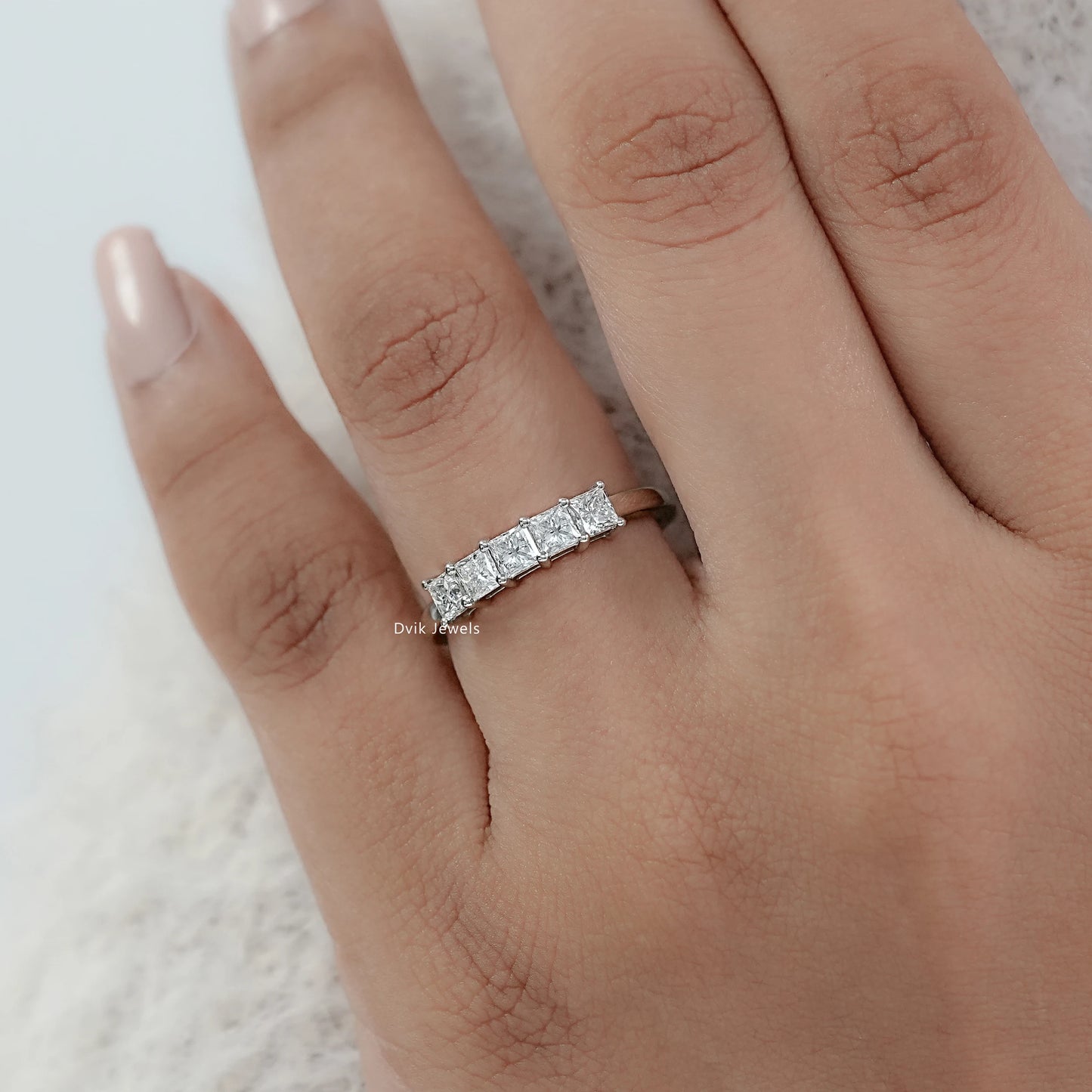 Princess Cut Five Stone Lab Diamond Ring