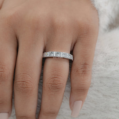 Princess Cut Diamond Channel Set Eternity Band